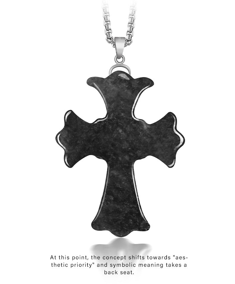 Natural Black Jadeite Hexagram Cross Pendant Necklace | Sterling Silver Clasp | Gift Box with Certification | Spiritual Jewelry, Witchcraft Protection, Unique Holiday Gift